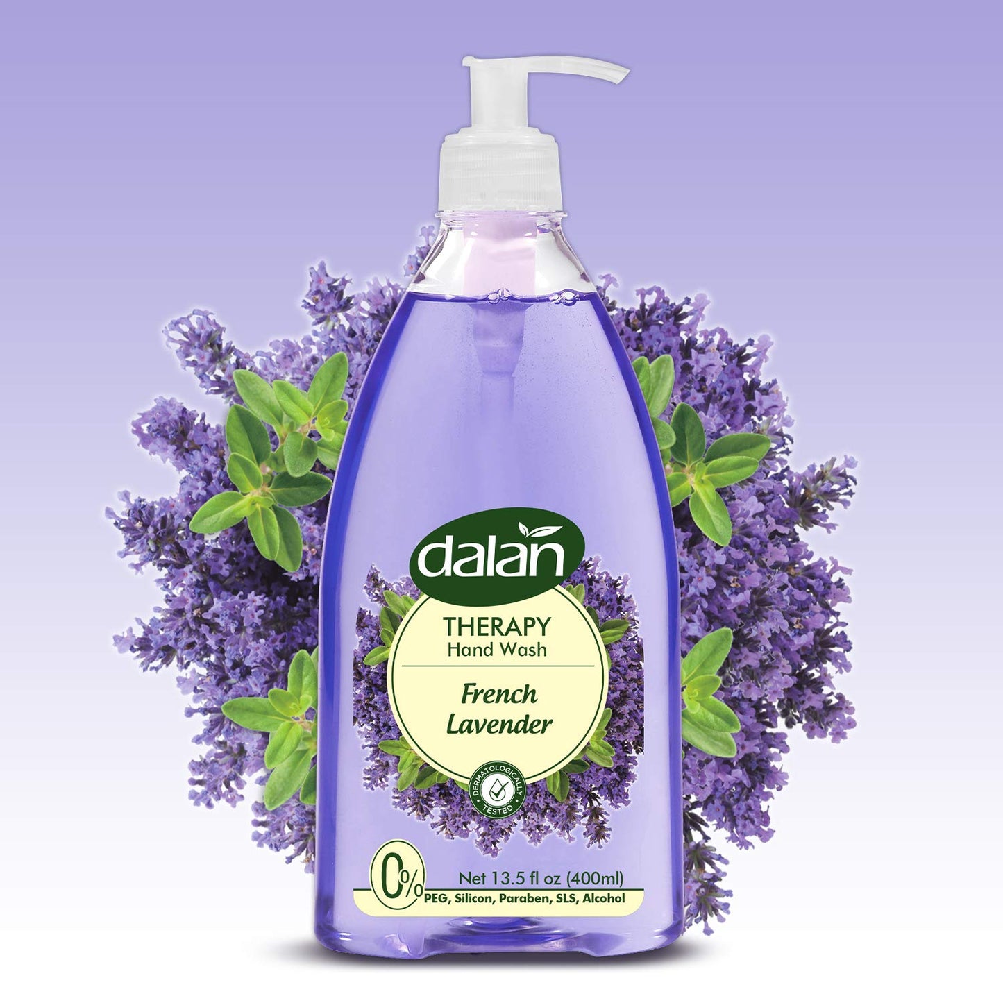 Dalan Therapy French Lavender Ultra Moisturizing Liquid Hand Soap for Normal and Dry Hands Fresh Clean and Soft Feeling (13.5 Fl Oz / 400 mL (Pack