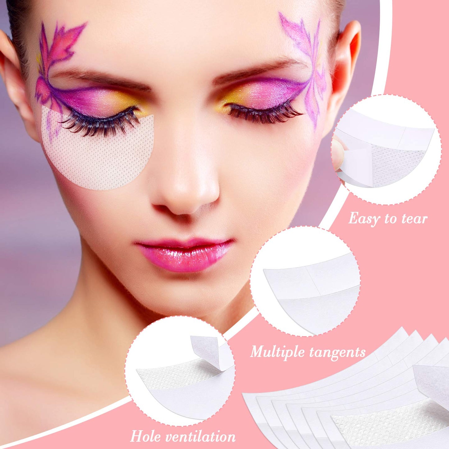 600 Pieces Eyeshadow Pad Shield Eyeshadow Patches White Eyeshadow Stencils Under Eye Pads Prevent Makeup Residue for Eyelash Extensions Lip Makeup