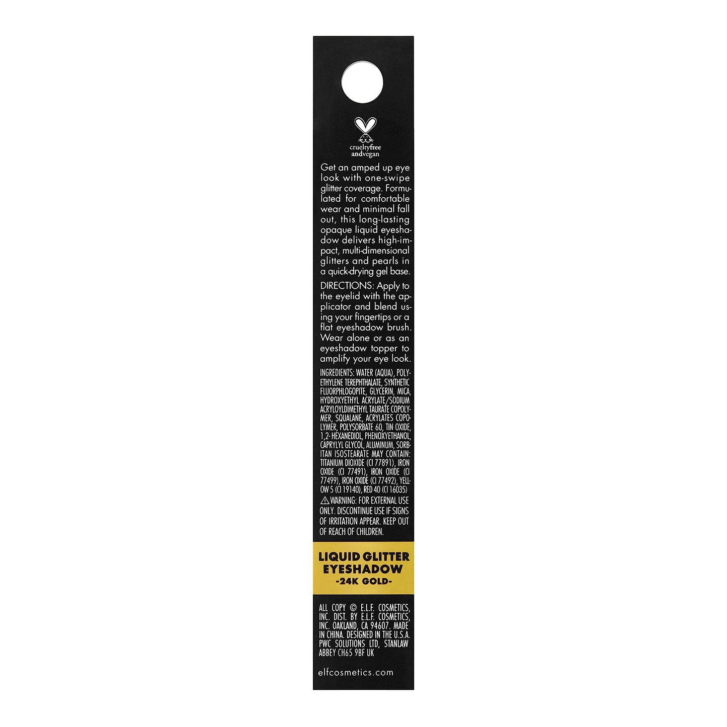 e.l.f. Liquid Glitter Eyeshadow, Long Lasting, Quick-Drying, Opaque, Gel-Based Formula, Creates High-Impact, Multi-Dimensional Eye Looks, 0.1 Fl Oz