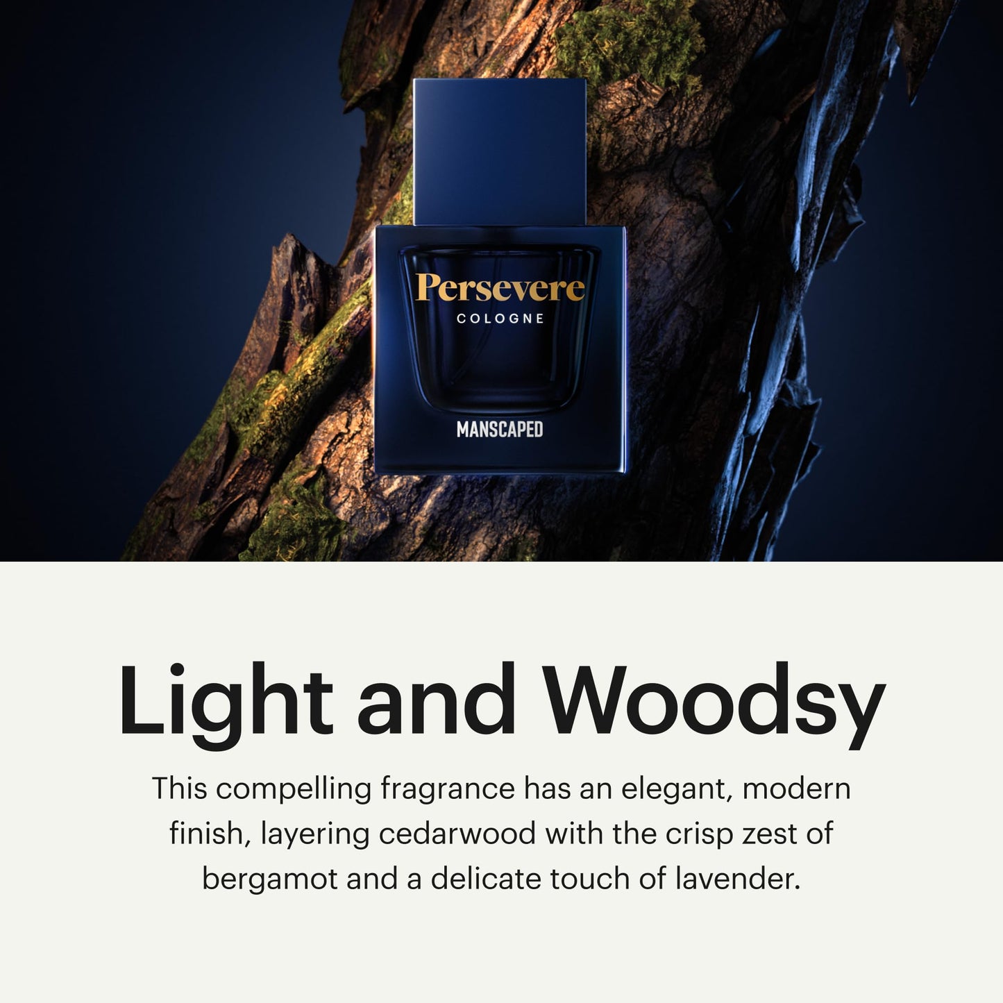 MANSCAPED® Persevere® Cologne, Men's Eau de Toilette Body Spray Light & Woodsy, Paraben-Free, 50ml