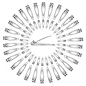 Ayearparty 120 Pieces Nail Clipper Set Flat Toenail Clippers Stainless Steel Fingernails Manicure Pedicure Sturdy Silver Small Trimmer Portable Bulk