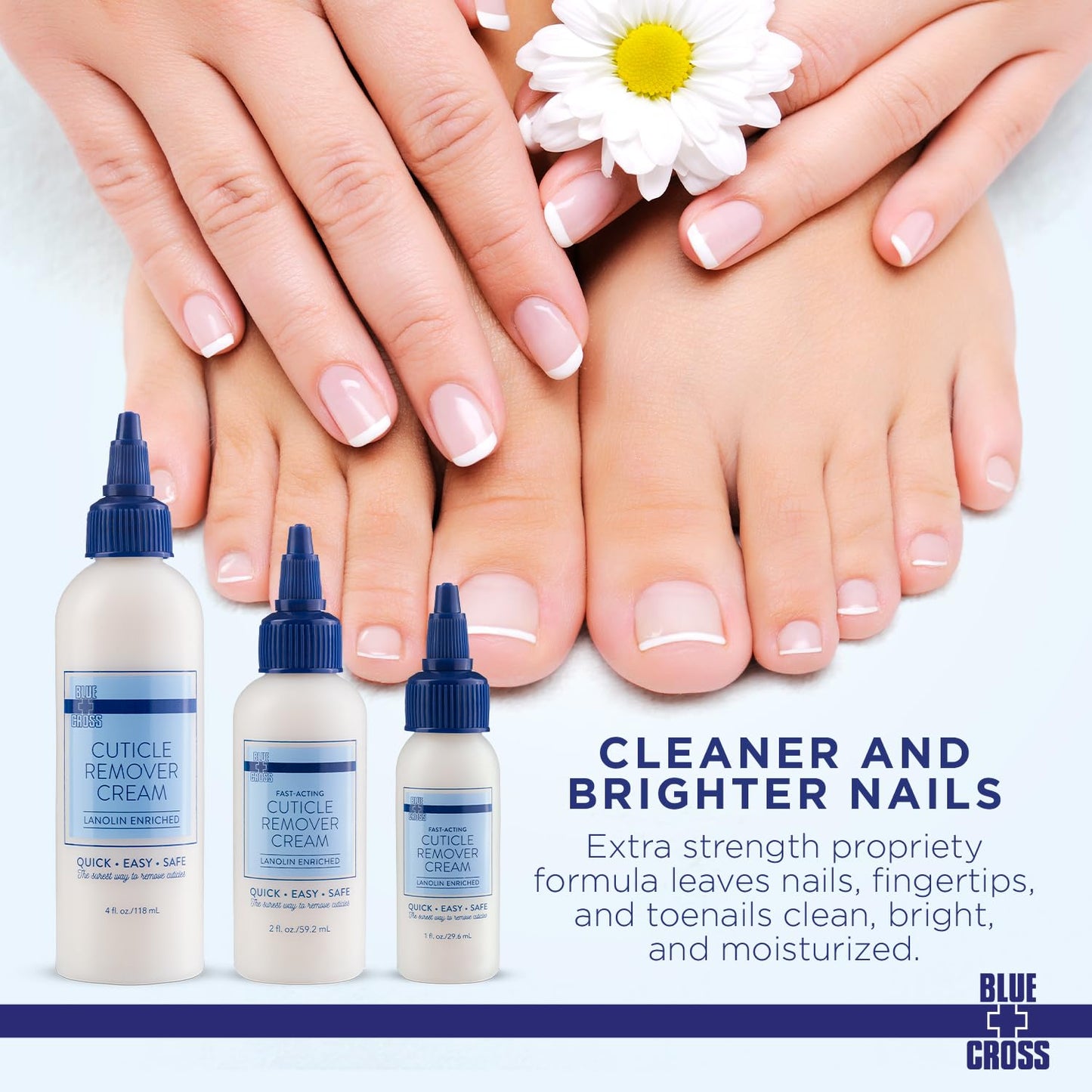 Blue Cross Cuticle Remover Cream for Dry Damaged Cuticles, Moisturizing Cuticle Softener for Nails, Professional Nail Care for Dry Manicures, Brittle Beauty and Personal Care Blue Cross
