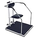 Digital Chair Scale or Stand On Scale with Flip Up Seat and Concealed Wheels