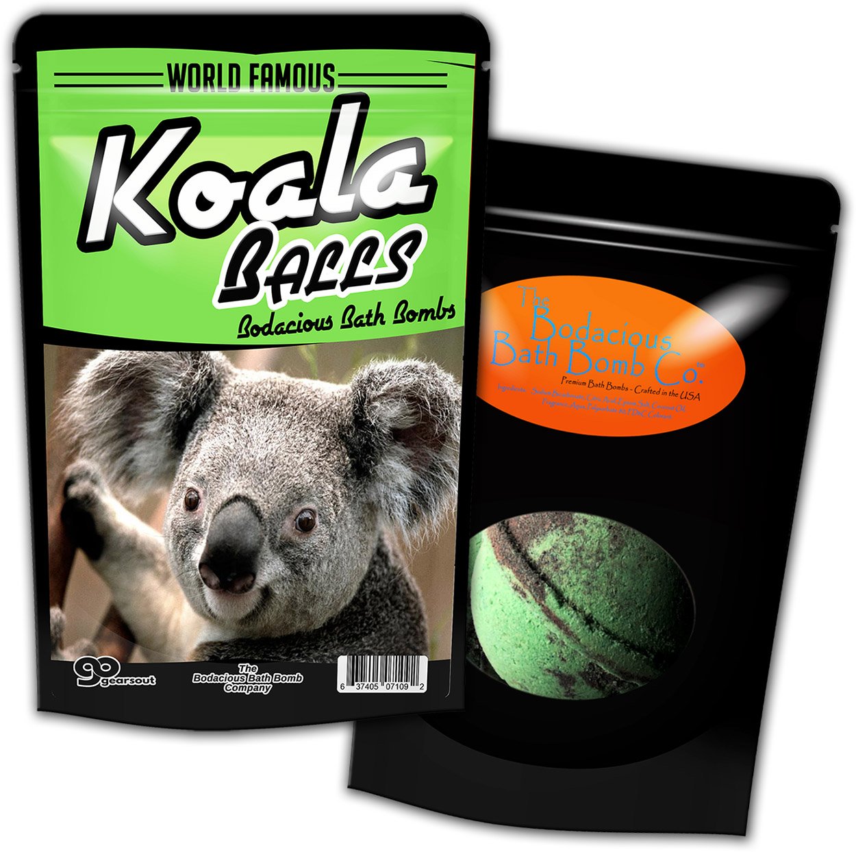 The Bodacious Bath Co. Koala Balls Bath Bombs - Eucalyptus Scented, 2 Count, Relaxing & Rejuvenating, Fun Gifts for All Ages