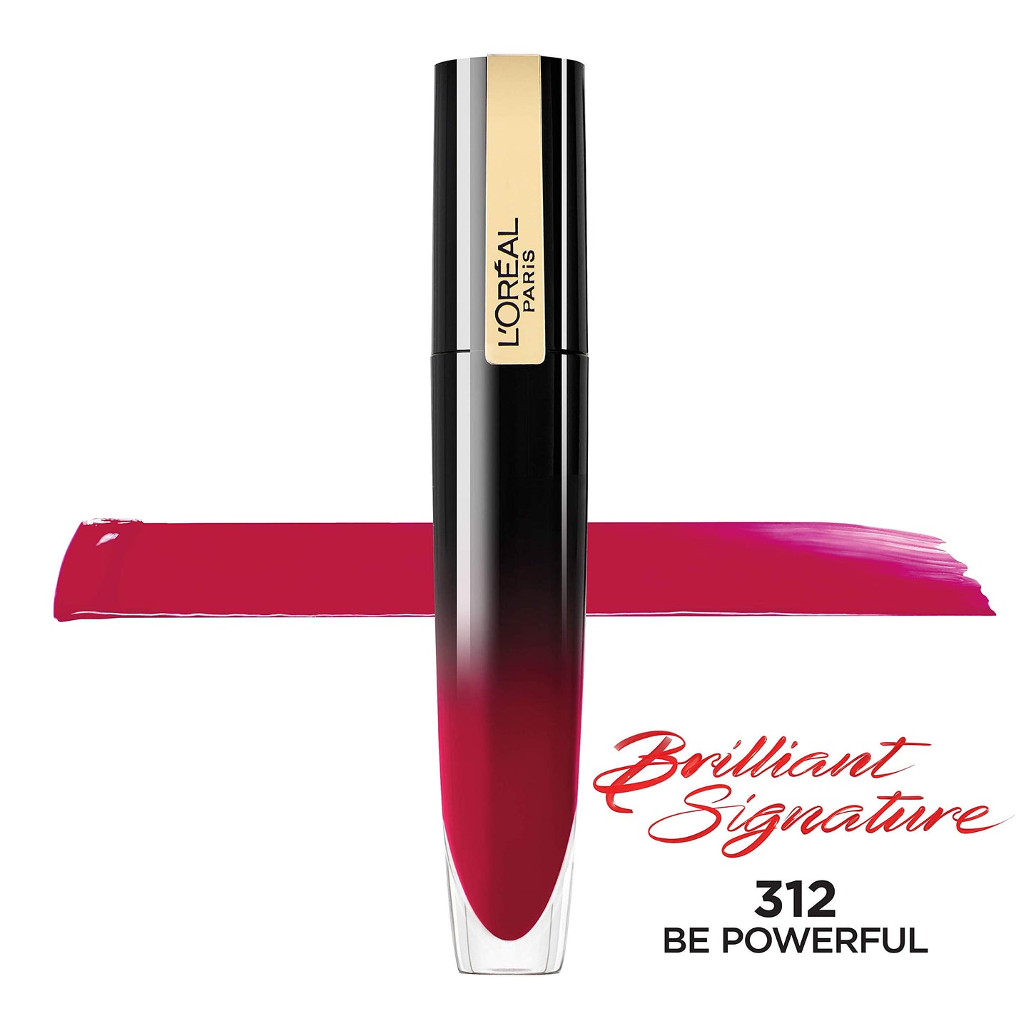 L'Oreal Paris Brilliant Signature Shiny Lip Stain Lipstick, Be Powerful 0.21 Fl Oz.