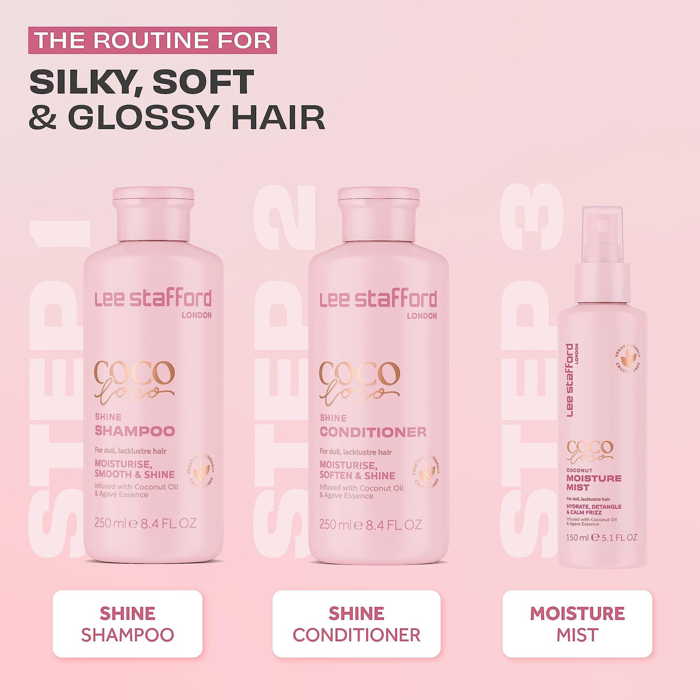 Lee Stafford Leave In Detangler Spray | Coco Loco Collection - Leave-In Conditioning Treatment Mist for Maximum Moisture, Hydrated, Detangles