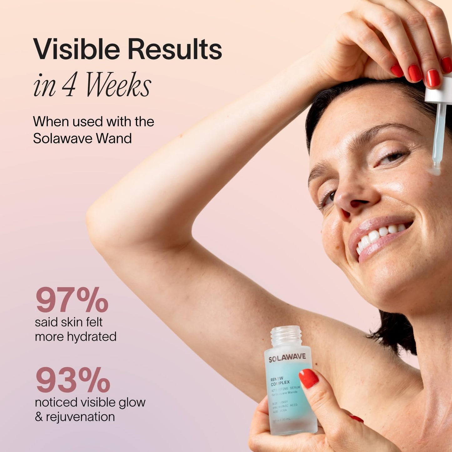 Solawave Renew Complex Red Light Therapy Activation Serum for Face & Neck | Pairs with LED Facial Wand Device | Hydrates & Plumps the Skin | Blue