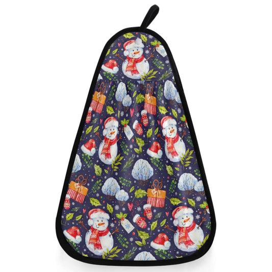 visesunny Merry Christmas Snowman Hand Towel for Kitchen Bathroom Decor Soft Absorbent Cotton Dish Towel with Hanging Loop Botton Cleaning and Drying…