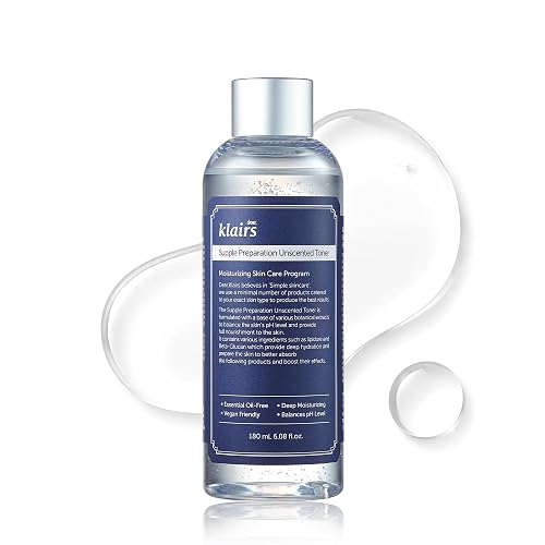 [KLAIRS] Supple Preparation Unscented Toner 6.08 fl oz, Hydrating, Fast Absorbing, Non-Irritating, Fragrance-free, K-beauty Routine