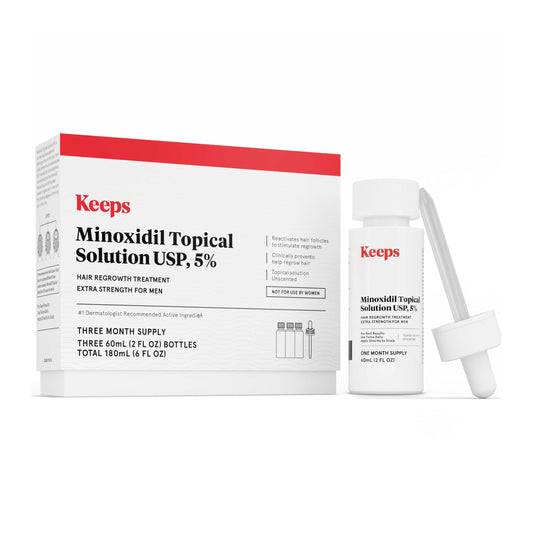 Keeps Minoxidil Solution 5% for Men, 3 Month Supply (3 x 2 fl oz Bottles) Beauty and Personal Care Keeps Default Title