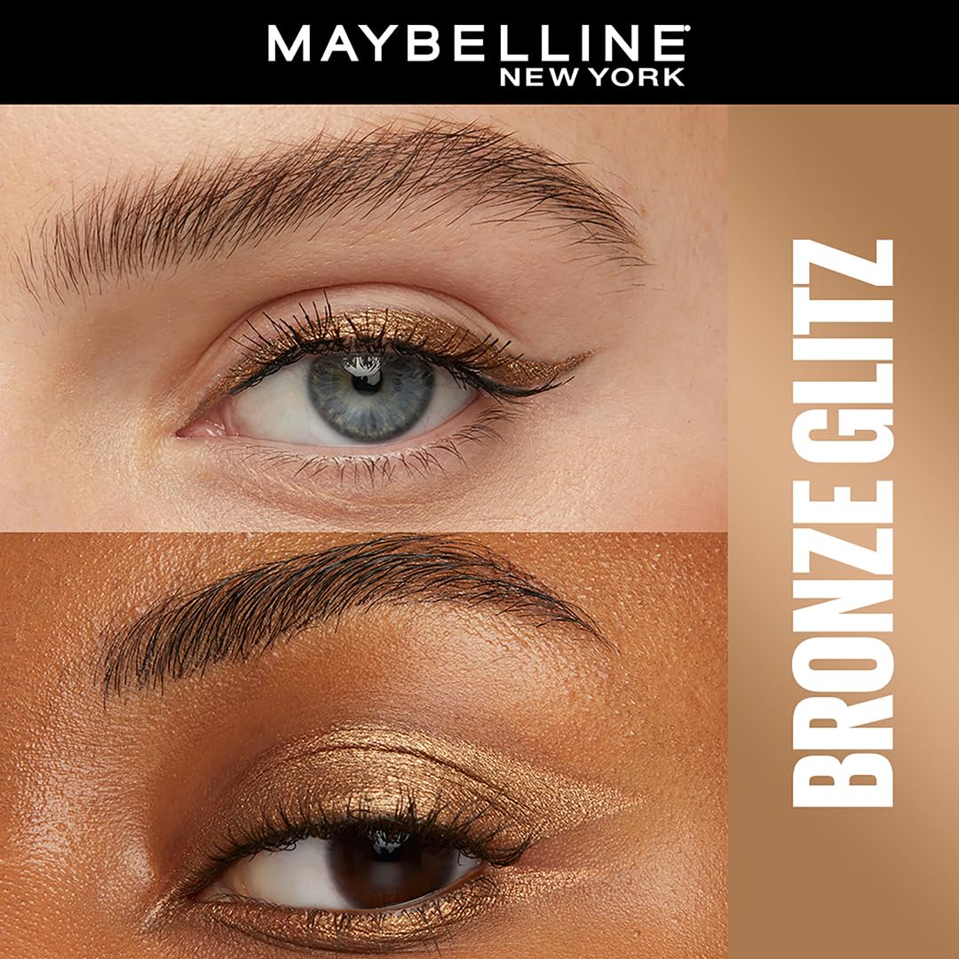 MAYBELLINE New York Tattoo Studio Long-Lasting Sharpenable Eyeliner Makeup Pencil, Glide on Smooth Gel Pigment, 36 Hour Wear, Waterproof Bronze Glitz