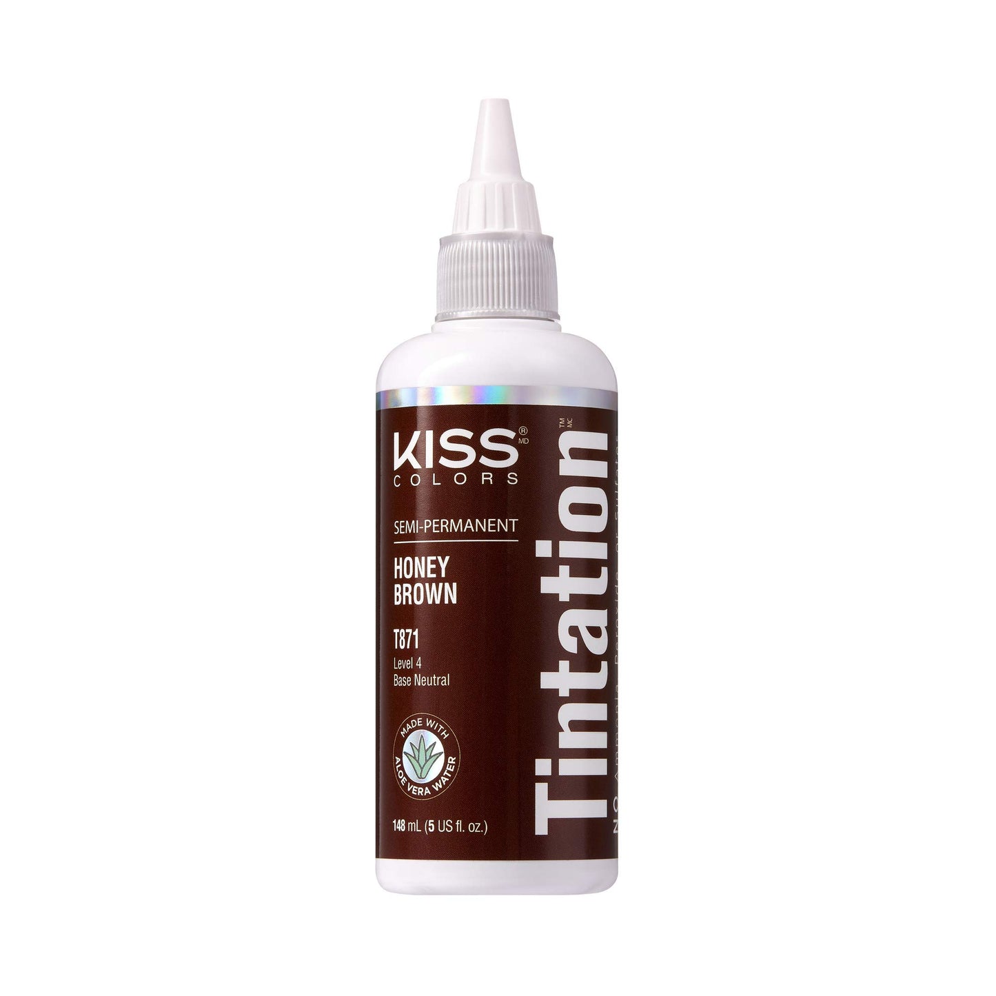Red by Kiss Tintation Semi-Permanent Hair Color, Aloe Vera Water Based, Argan Oil, Olive Oil, Collagen & Keratin, Long-Lasting Color Dye (Honey Brown