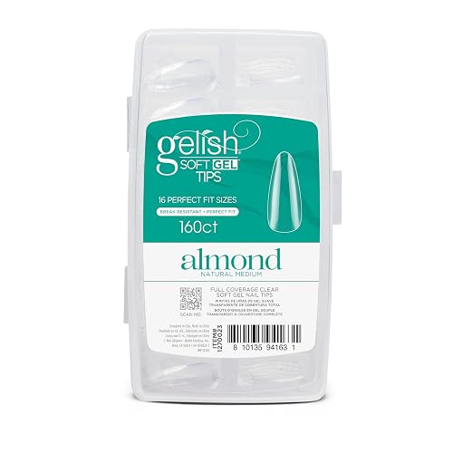Gelish Soft Gel™ Tips Press on Nails Extension - Medium Almond Natural, 160 Count Beauty & Personal Care Gelish