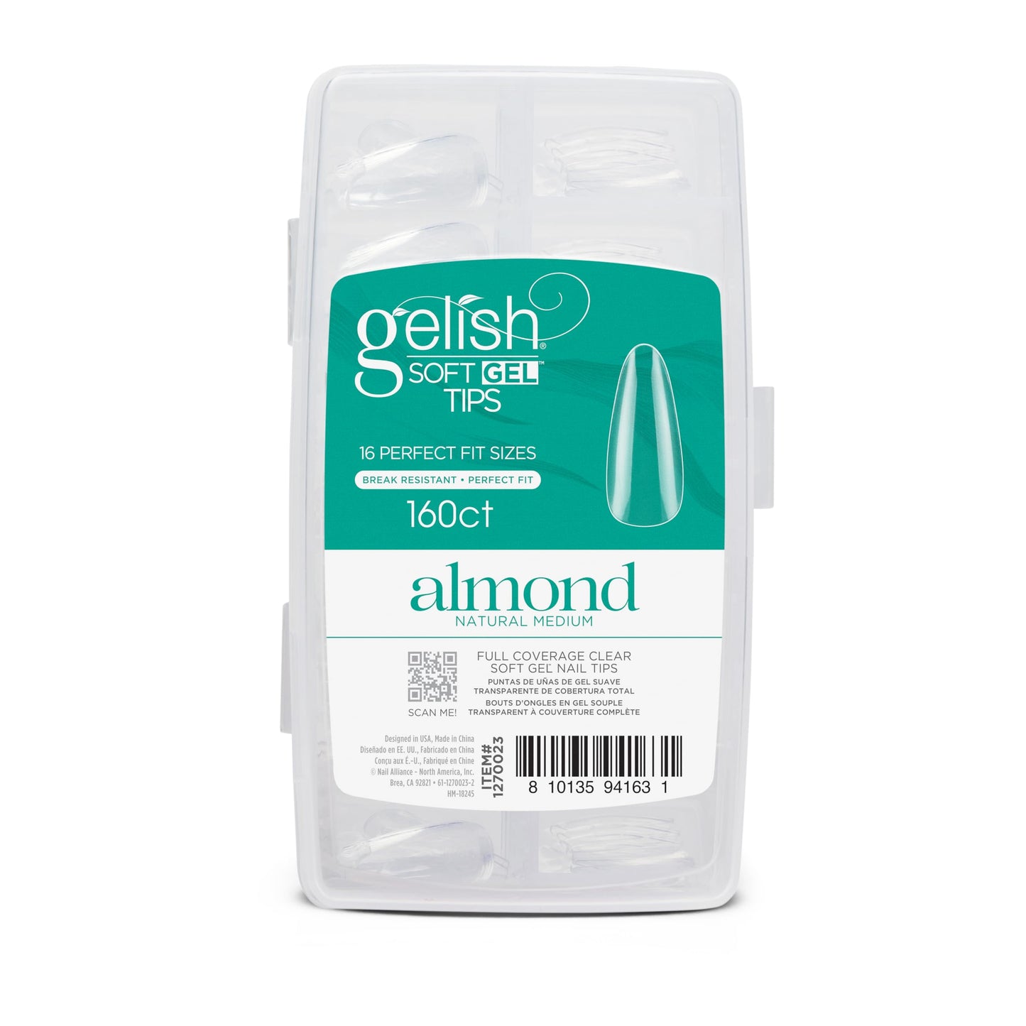 Gelish Soft Gel™ Tips Press on Nails Extension - Medium Almond Natural, 160 Count Beauty & Personal Care Gelish