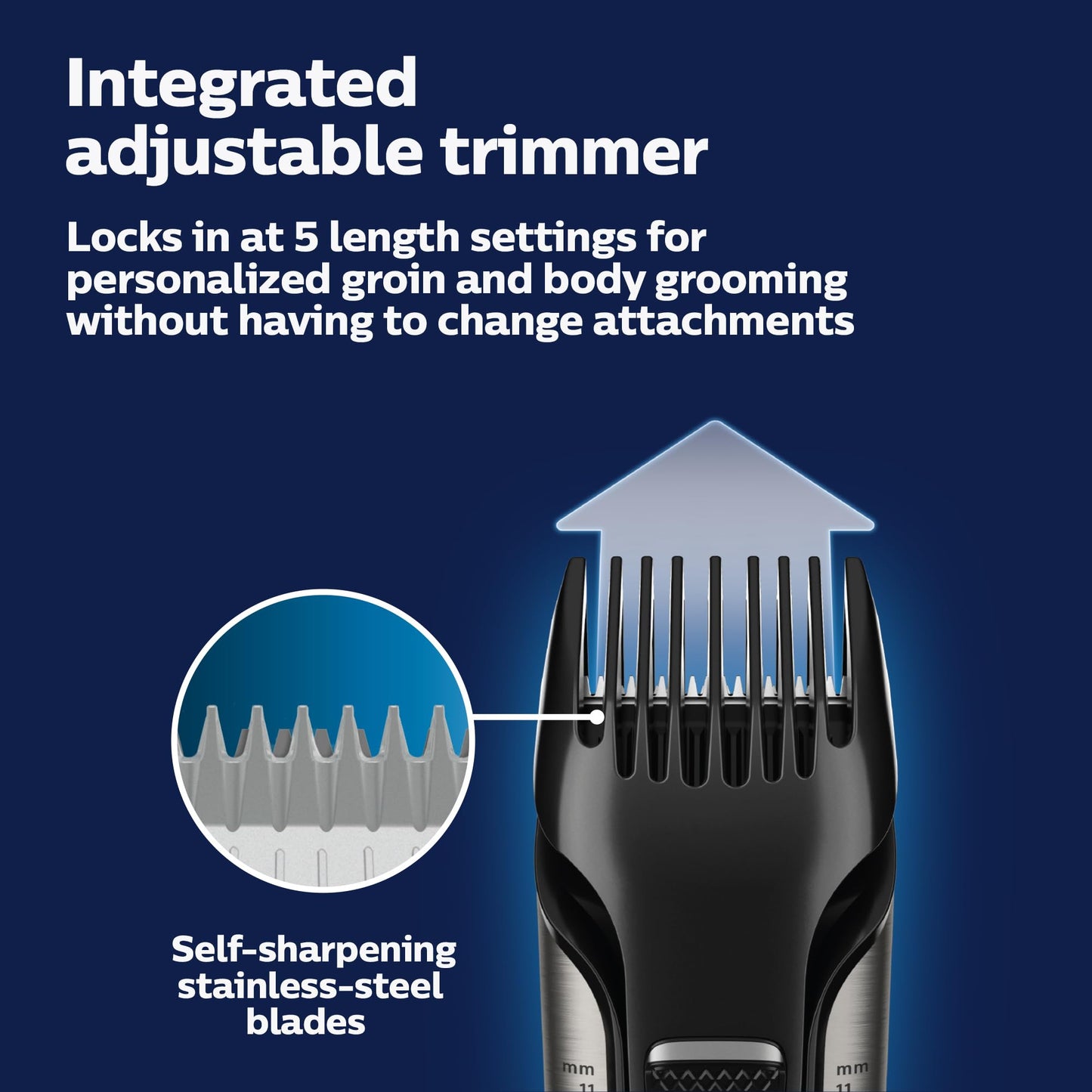 Philips Bodygroom 7000 Series, Showerproof Groin and Body Trimmer for Men, Precise Body Grooming, Adjustable Comb, Safe Even Below The Belt, 80 Min Beauty and Personal Care Norelco
