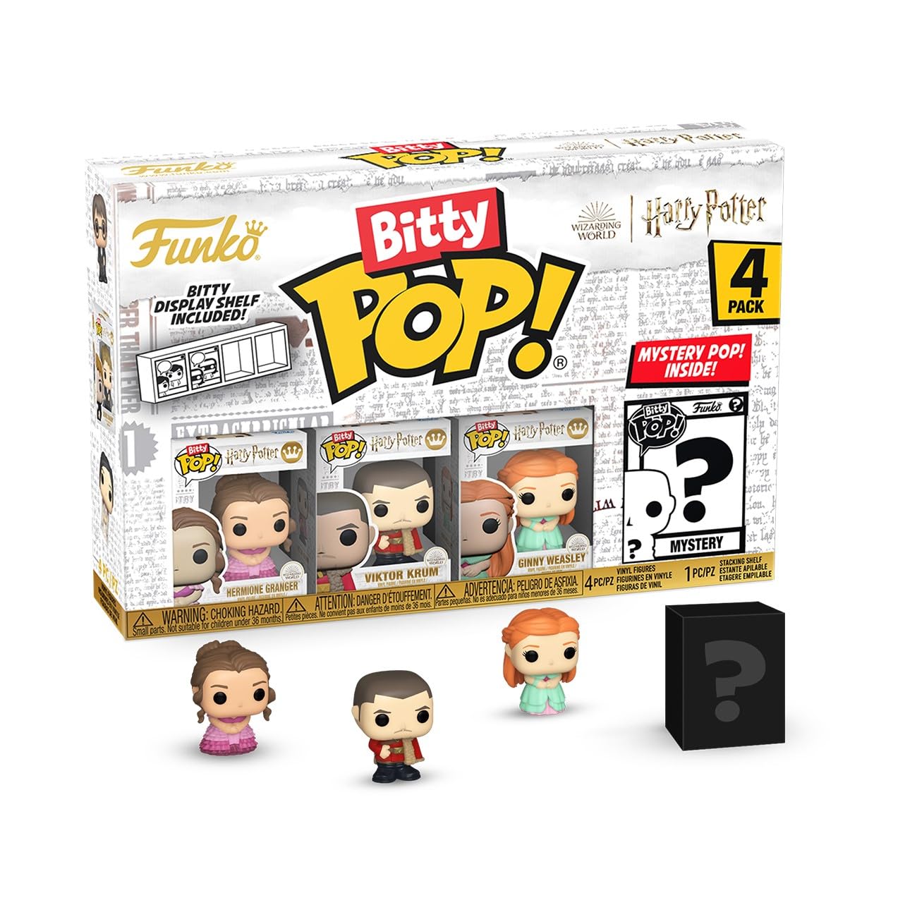 Funko Bitty POP HP GOF - Hermione, 4-Pack and A Surprise Mystery Mini Figure - 0.9 Inch (2.2 Cm) - Harry Potter Collectable - Stackable Display Shelf…