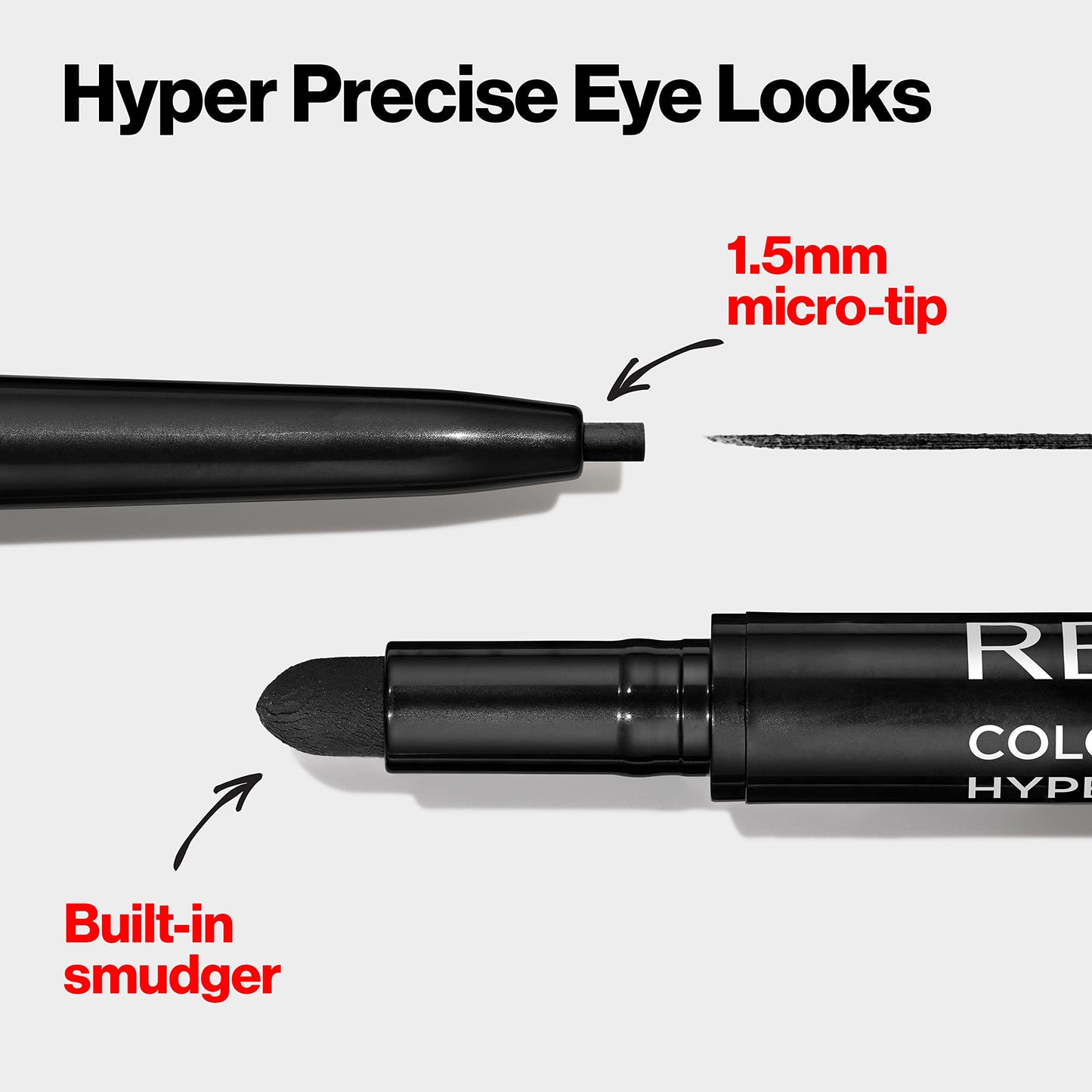 Revlon Gel Eyeliner, ColorStay Micro Hyper Precision Eye Makeup with Built-in Smudger, Waterproof, Stocking Stuffer for Women, 214 Black, 0.002 oz