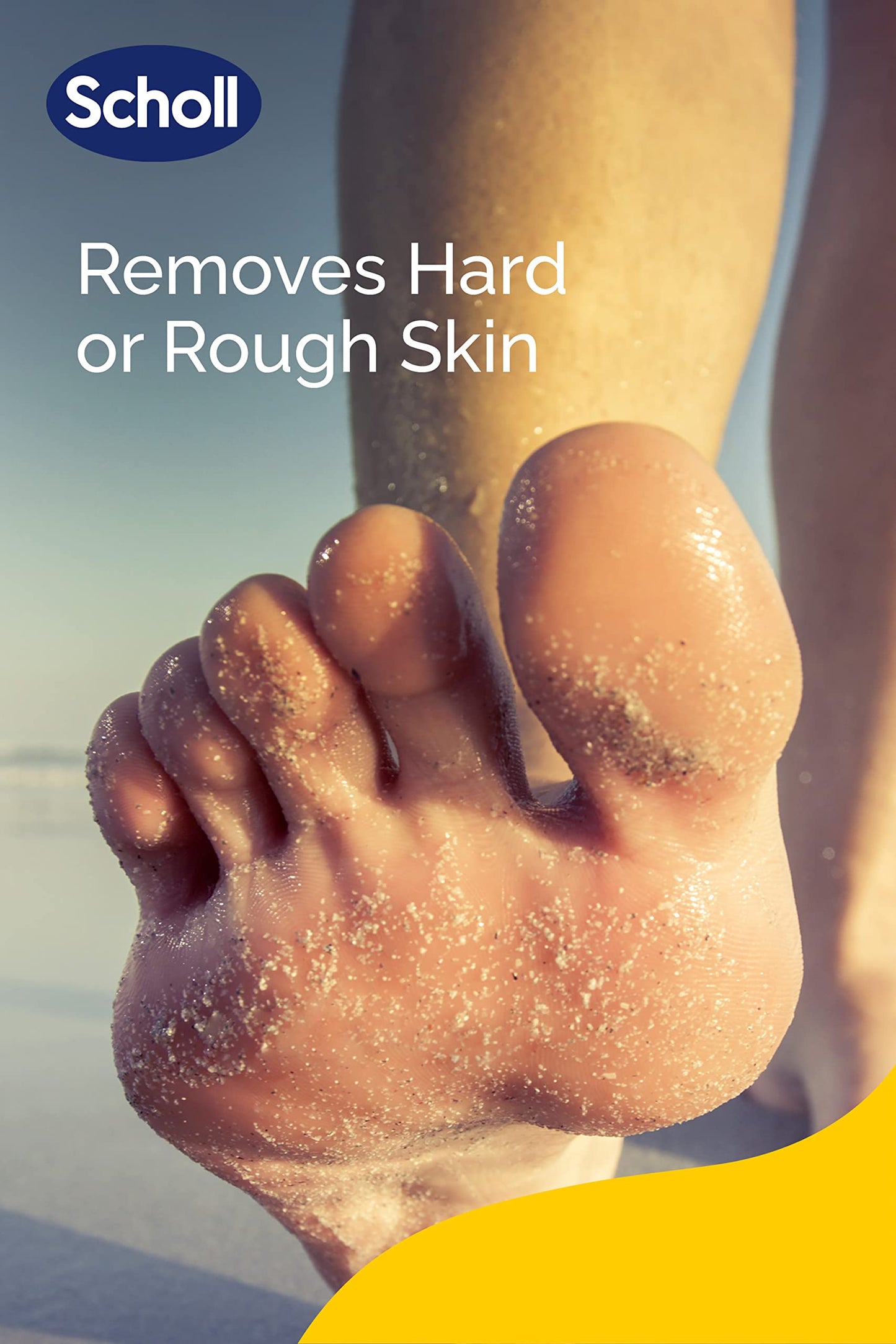 Scholl Hard Skin Foot File - Double Action Footfile for Hard Skin Removal and Rough Skin Smoothing, Soft Grip Extendable Handle for Comfortable Use