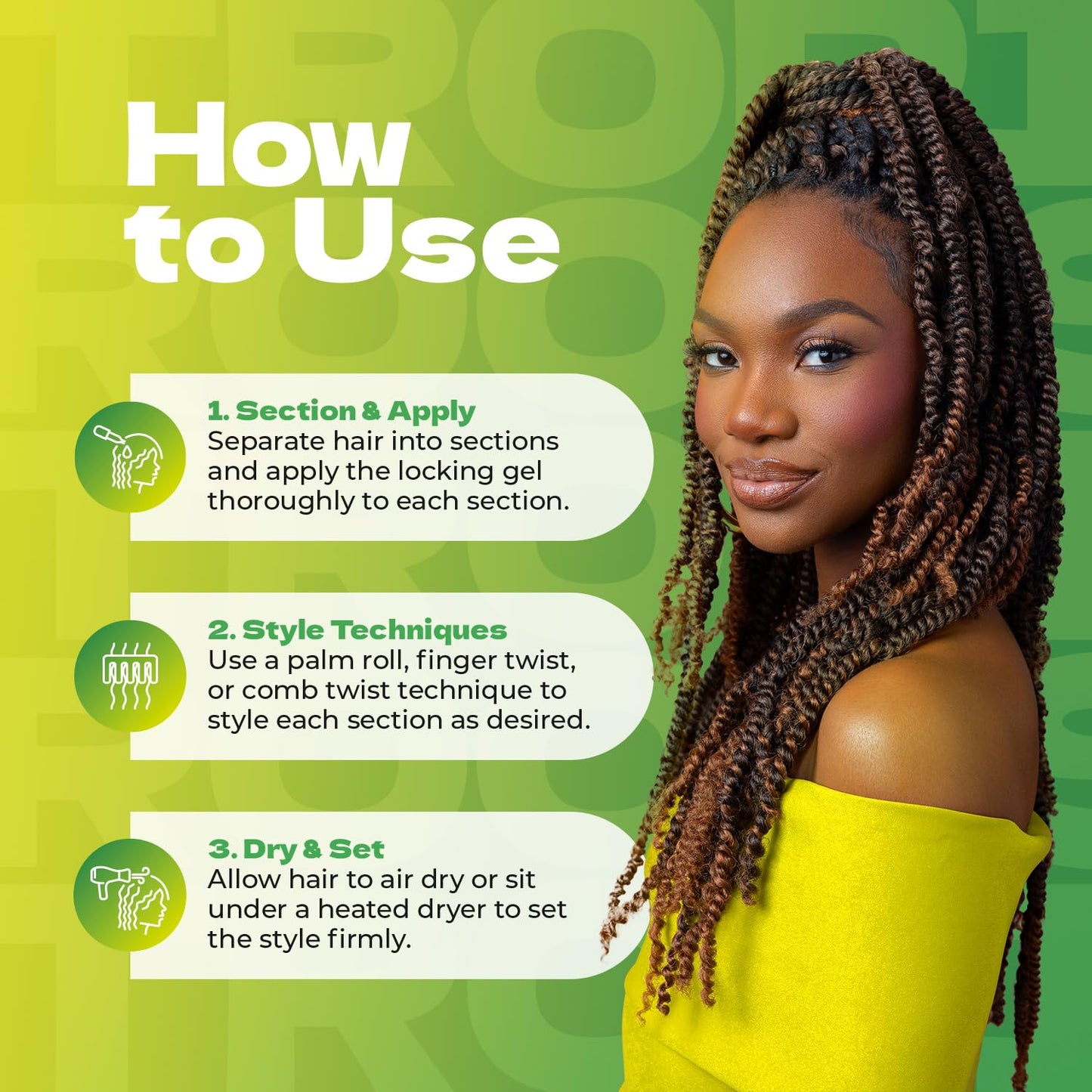 Bronner Bros Tropical Roots Firm Locking Gel - Loc & Twist Gel Ideal for Braids, Twists & Locs with Pineapple & Guava Extracts, Vitamins B5 & B12