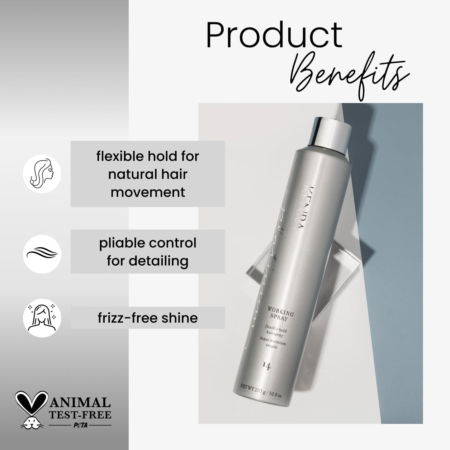 Kenra Professional Platinum Working Spray 14 80% | Flexible Hold Hairspray | Fast-Drying, Non-Sticky | Creates Volume & Texture | Leaves Hair