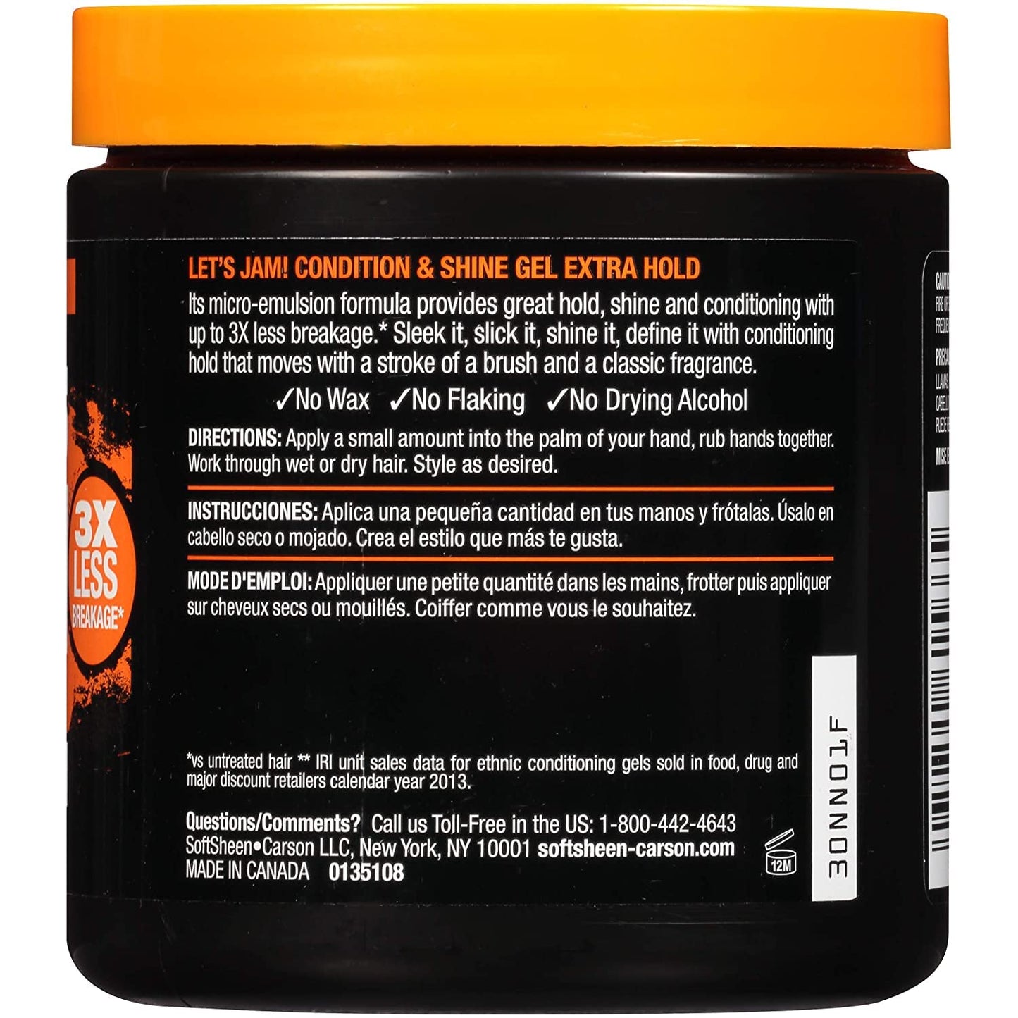 SoftSheen Hair Gel Carson Dark and Lovely Let's Jam,Shining and Conditioning Gel,Extra Hold,For all Hair Types,Styling-Gel Also Great Beauty and Personal Care SoftSheen