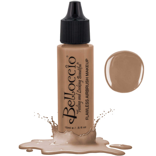 Belloccio's Professional Cosmetic Airbrush Makeup Foundation 1/2oz Bottle: Latte- Medium with Golden, Peachy Undertones