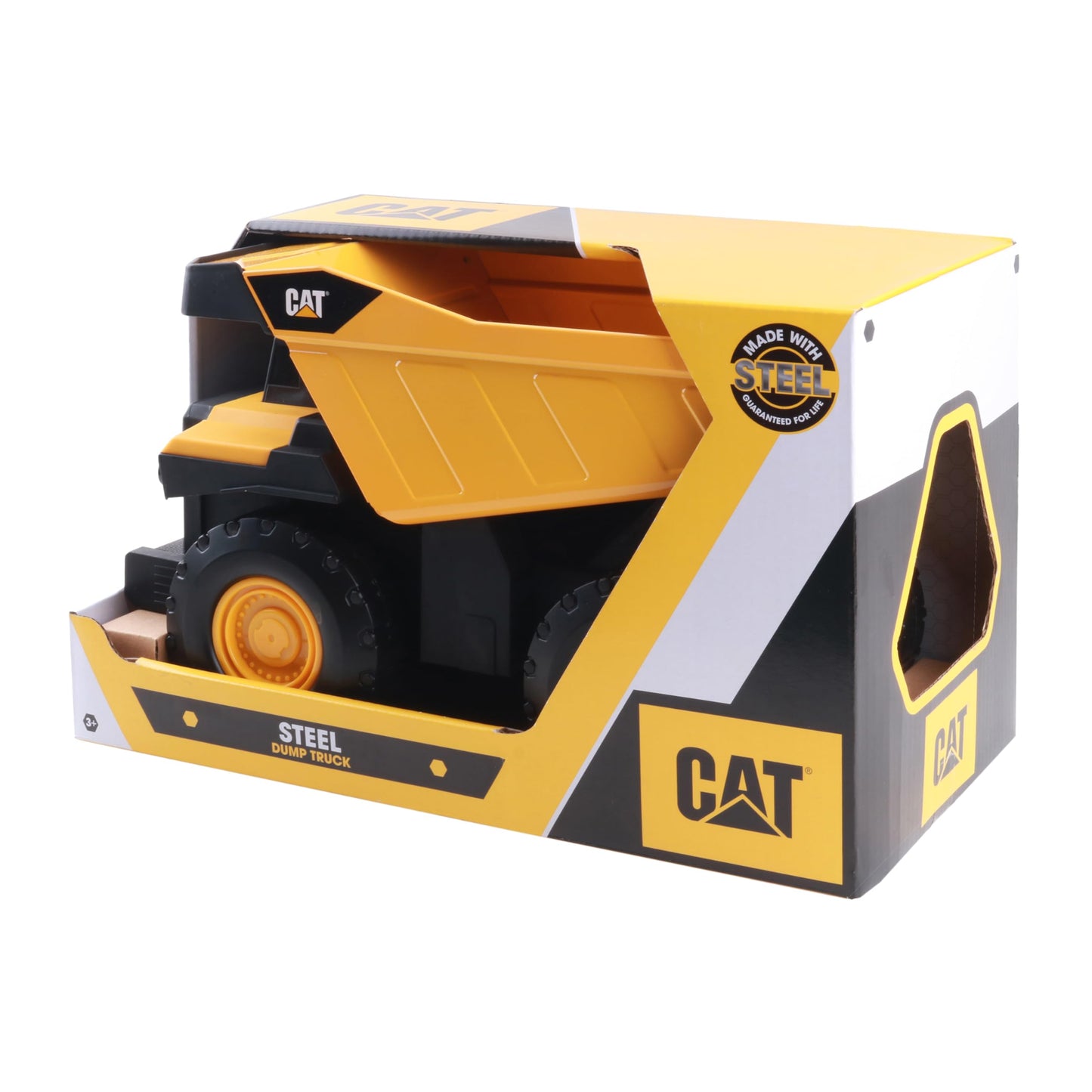 CAT Construction Real Steel Max Dump Truck 16" – Heavy-Duty Vehicle with Real Steel Body, Working Dump Bed & All-Terrain Wheels, Kids 3+