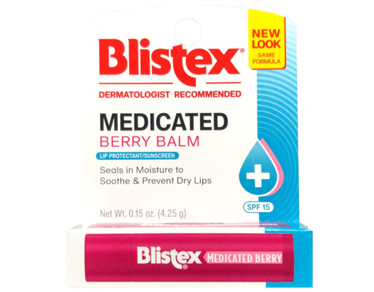 Blistex Medicated Berry Balm, Size 0.15 Ounces (Pack of 8)