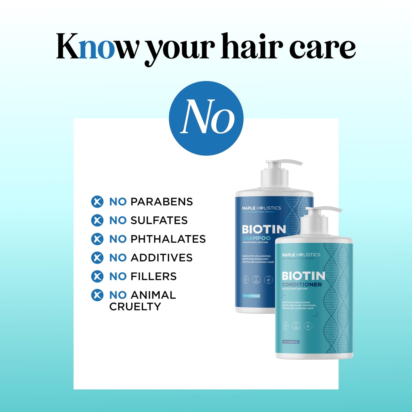 Rosemary Biotin Shampoo and Conditioner Set - Volumizing Shampoo and Conditioner for Thinning Hair for Women & Men with Nourishing B Vitamins - Color