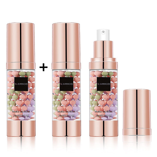 SIAMHOO One Step Face Primer Makeup Tricolor Tinted Moisturizer Skin Tone Correcting and Brightening Primer for Glowing and Flawless Makeup, 35ml