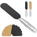 Professional Pedicure Foot File,Coarse/Fine Double Side and Reusable Stainless Steel Cracked Skin Corns Callus Remover Feet Rasp
