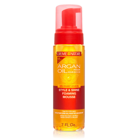 Creme of Nature Style & Shine Foaming Mousse, Defines Curls & Controls Frizz, Moisturizes Hair while Adding Shine with Argan Oil from Morocco, 7 fl oz Beauty and Personal Care Creme of Nature Default Title