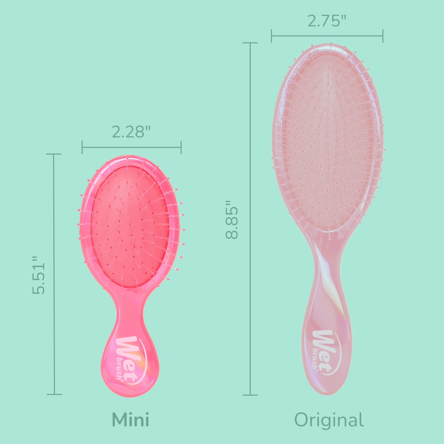 Wet Brush Mini Detangler Hair Brush for Gentle Knot Removal, Compact Travel Size, Soft Bristles for Pain-Free Detangling, Less Breakage, Works on All Beauty and Personal Care Wet Brush