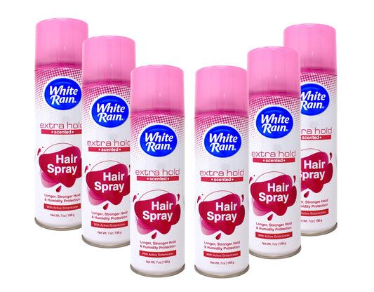 White Rain Extra Hold Hair Spray with Active Botanicals, Longer Stronger Hold, Scented Humidity Control - 7 oz (Pack of 6)
