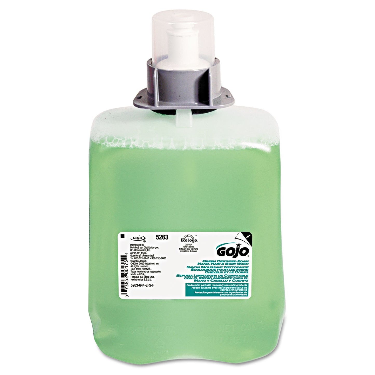 Green Certified Foam Hair & Body Wash, Cucumber Melon, 2000mL Refill, 2/Carton Beauty & Personal Care GOJO