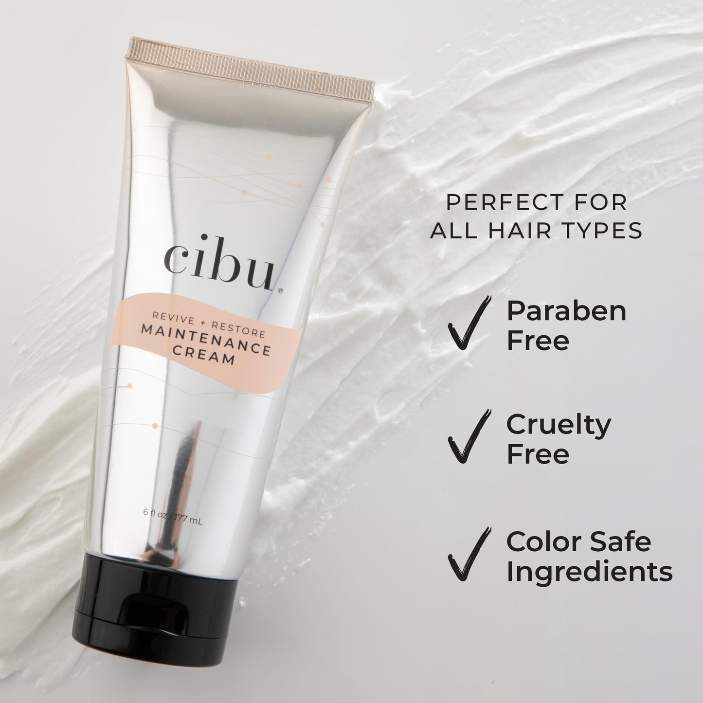 CIBU Revive and Restore Maintenance Cream - Heat Protectant for Hair with Oleic Acid, Linoleic Acid, Vitamin E - Heat Protectant Cream to Fortify