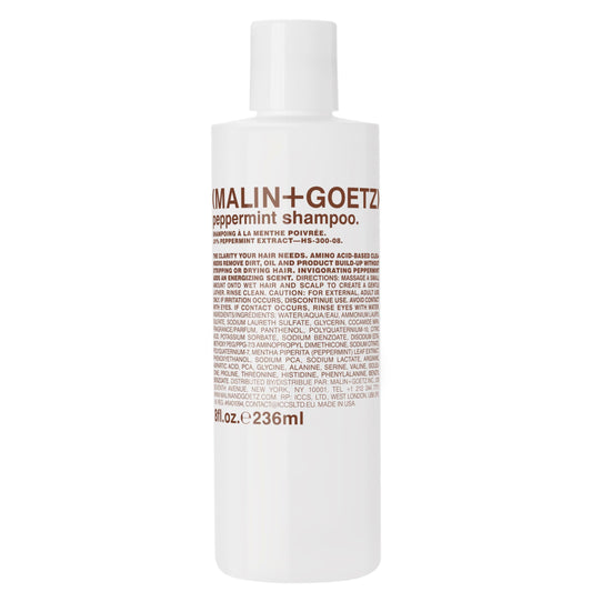 MALIN+GOETZ Shampoo Clarifying Peppermint | Daily Cleanser with Amino Acids | Vegan, Sulfate-Free & Unisex (8 Fl Oz)
