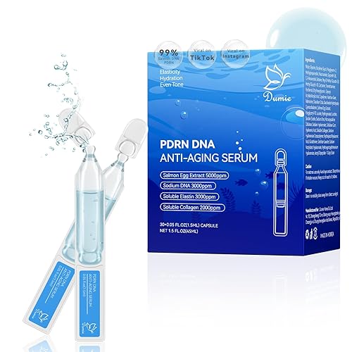 Salmon DNA PDRN Anti-Aging Serum, 5000ppm Salmon Egg DNA Ampoule, 2000ppm Collagen, Glutathione, Niacinamide & 6 Hyaluronic Acids, Korean Skincare