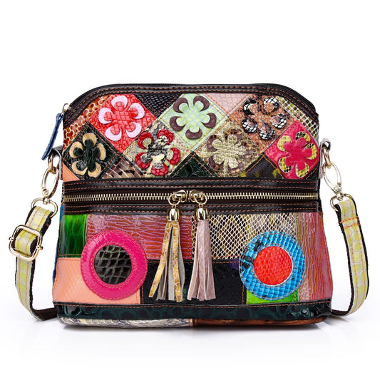 Eysee Crossbody Bag Women Multicolor, Leather Handbag Colorful Purses (Multicolour 1)