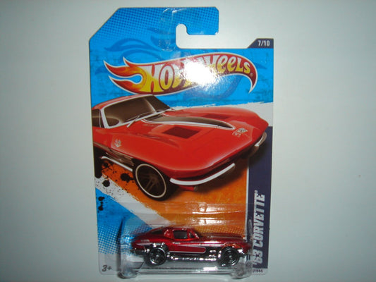 Hot Wheels 2011 63 Corvette (Red Exclusive) #87/244, Street Beasts '11 #7/10