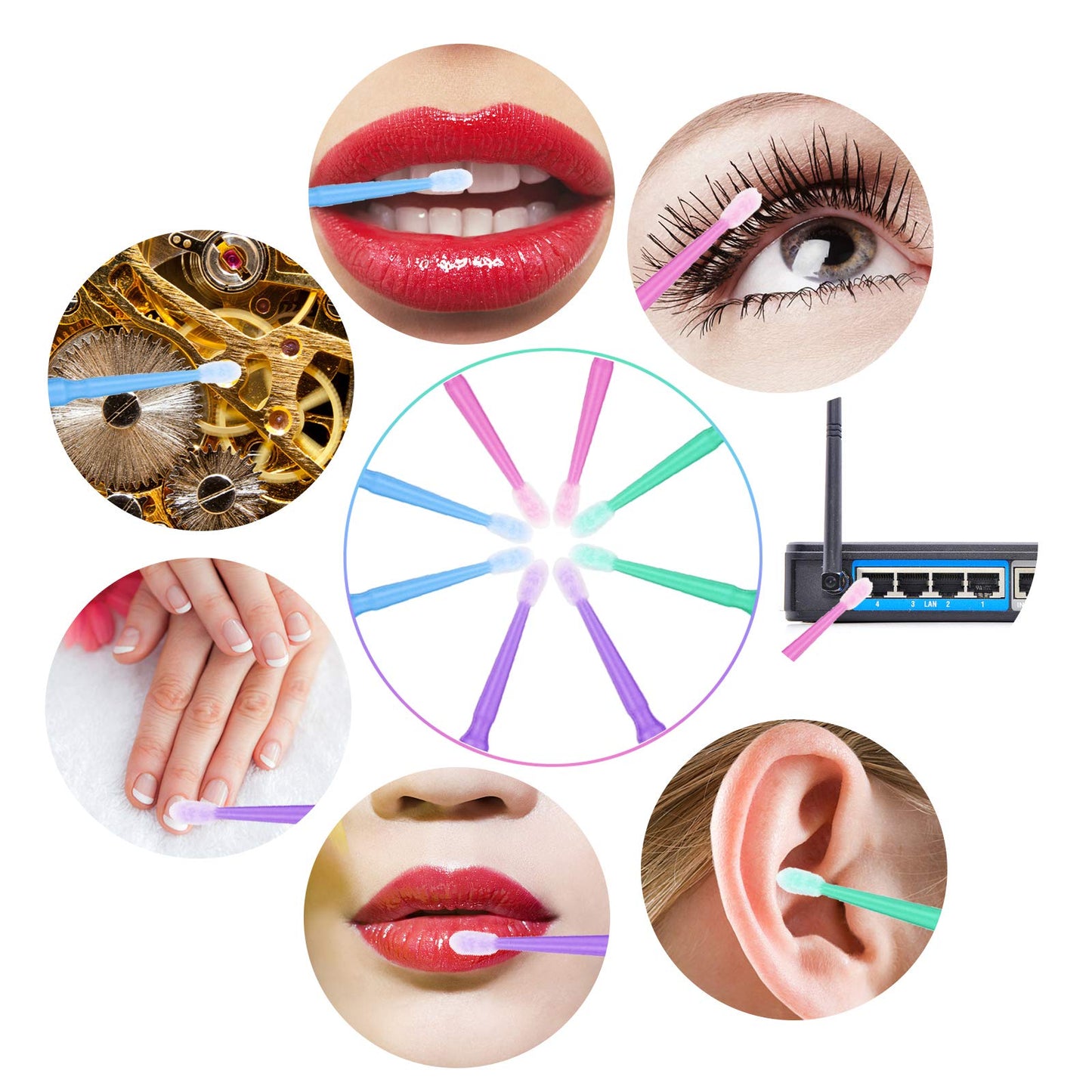 500 PCS Disposable Micro Applicator Brush, Gelme Nutri Micro swabs,Head Bendable Ultrafine Eyelash Extension Brushes for Makeup and Personal Care