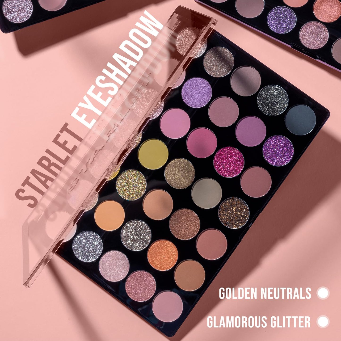 Profusion Cosmetics 35 Shade Starlet Eyeshadow Palette, Multi Finish Golden Neutrals, and Glamorous Glitter Hues for Achieve Stunning Vibrant Eye…