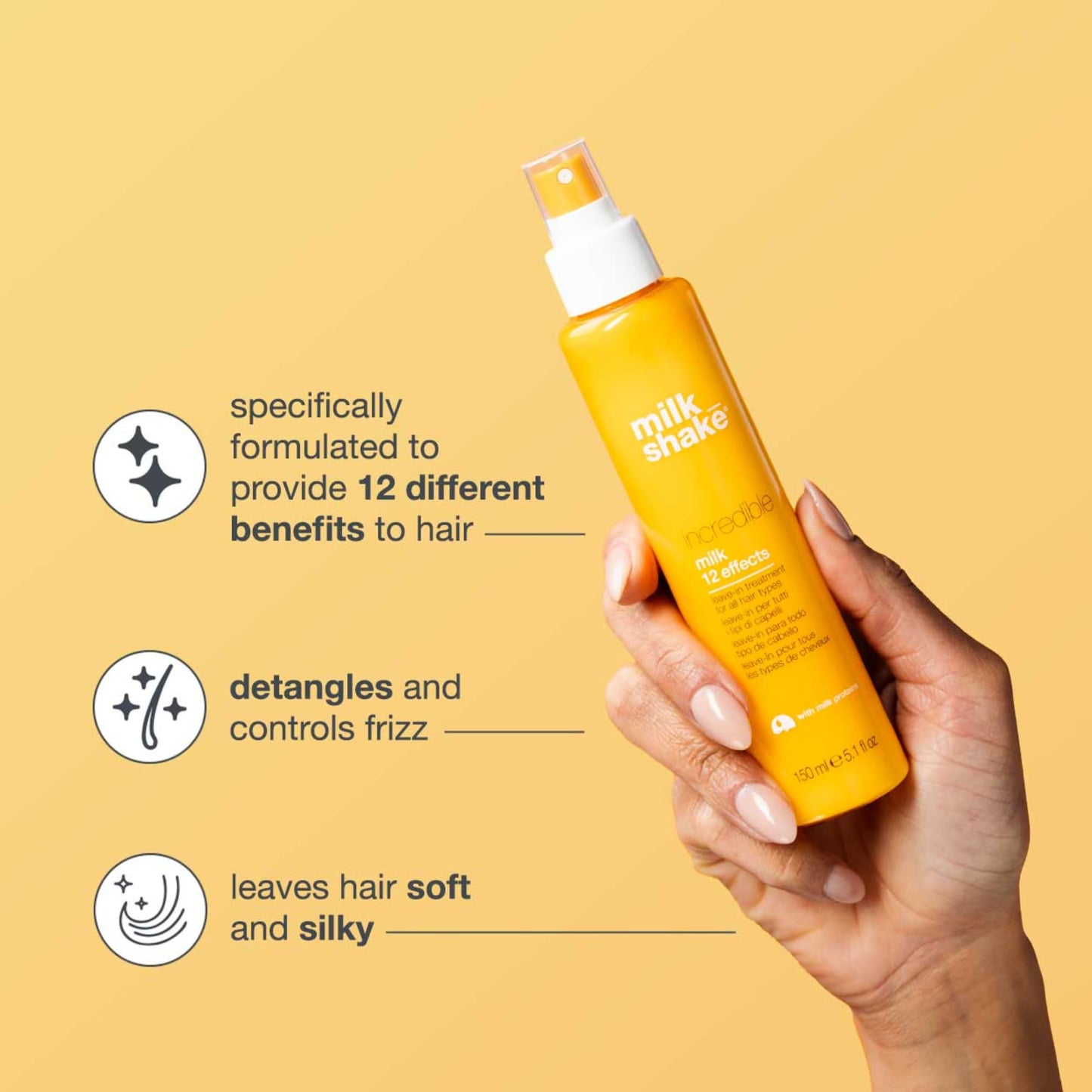 milk_shake Incredible Milk - Leave-In Hair Treatment for All Hair Types | Renews Detangles and Repairs Damaged Hair | 5.1 fl oz (150 ml) Beauty and Personal Care milk_shake