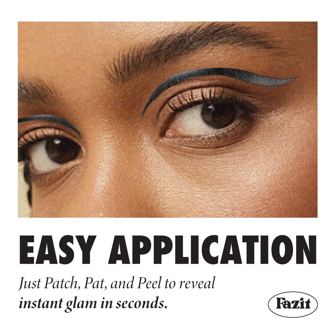 Fazit Makeup Patches - Onyx Wing Eyes - Glow Up Make-Up Patches - Cute Glitter Makeup Accessories For Women - Cosmetic Glitter For Face