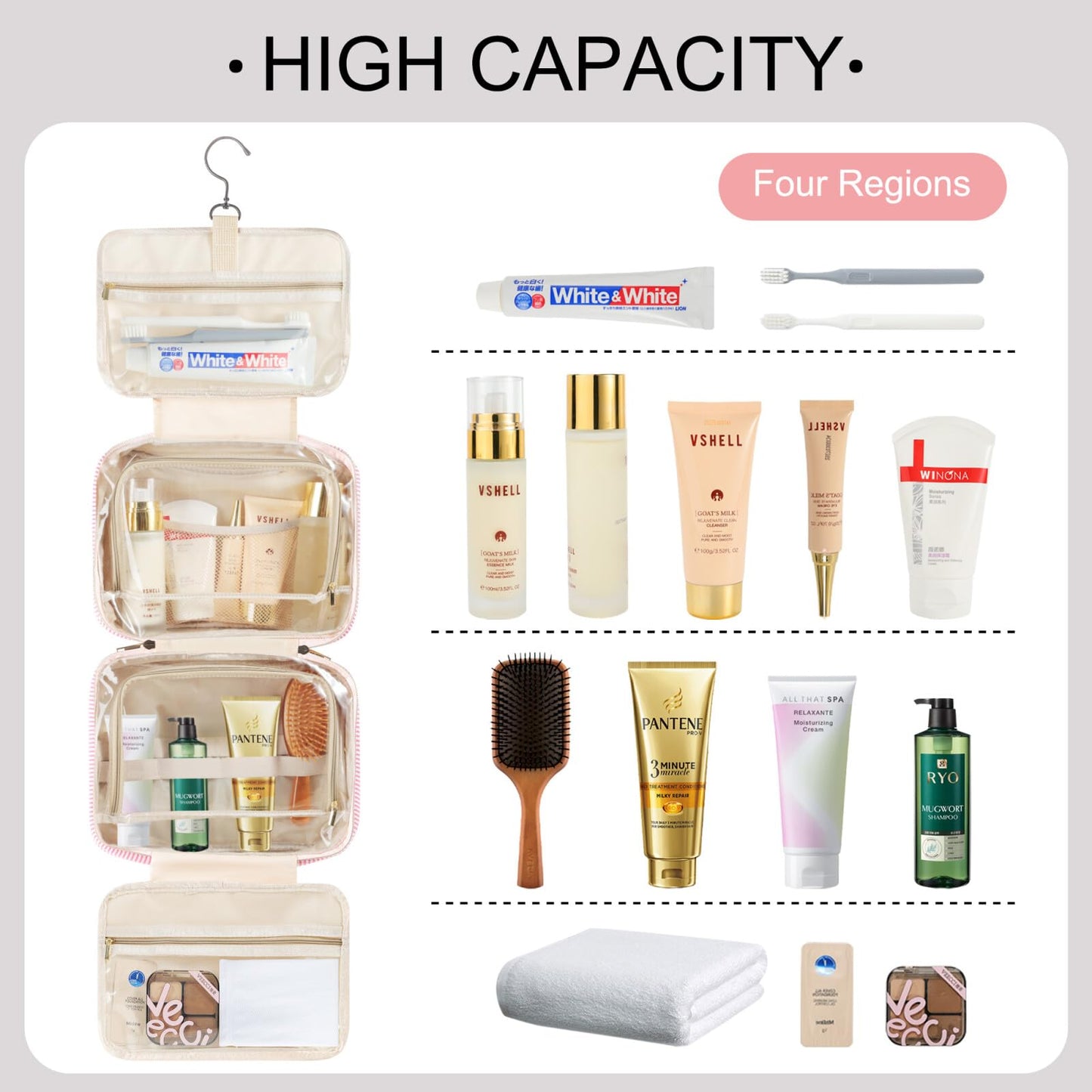 TOPEAST Travel Hanging Toiletry Bag & Makeup Bag for Women Girls Kids Gifts Beauty and Personal Care TOPEAST