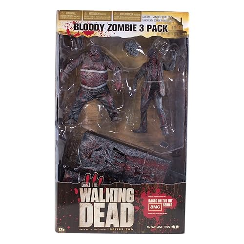 McFarlane Toys The Walking Dead TV: Bloody Black and White Zombie, 3 Pack