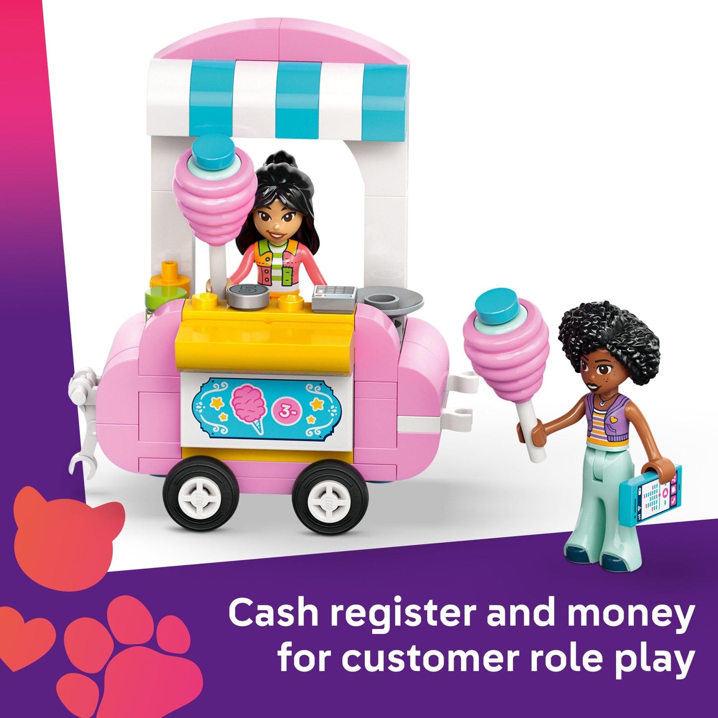 LEGO Friends Cotton Candy Stand & Scooter Set – Toy for Kids Ages 6+ with 2 Mini-Dolls & Accessories – 42643