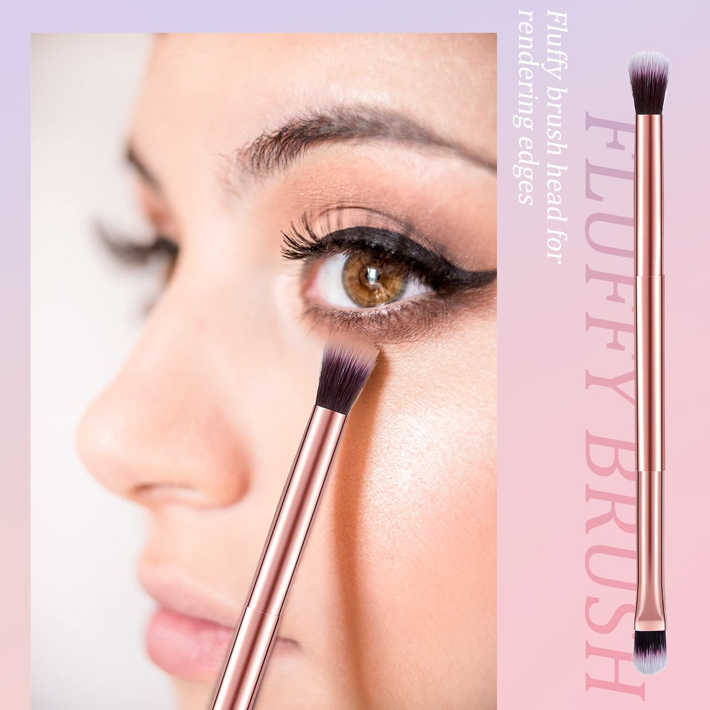Perthlin 12 Pcs Eyeshadow Smudge Brush 2 in 1 Eyeshadow Double Ended Concealer Brush Under Eye Small Soft Firm Pointed Foundation Makeup Applicator
