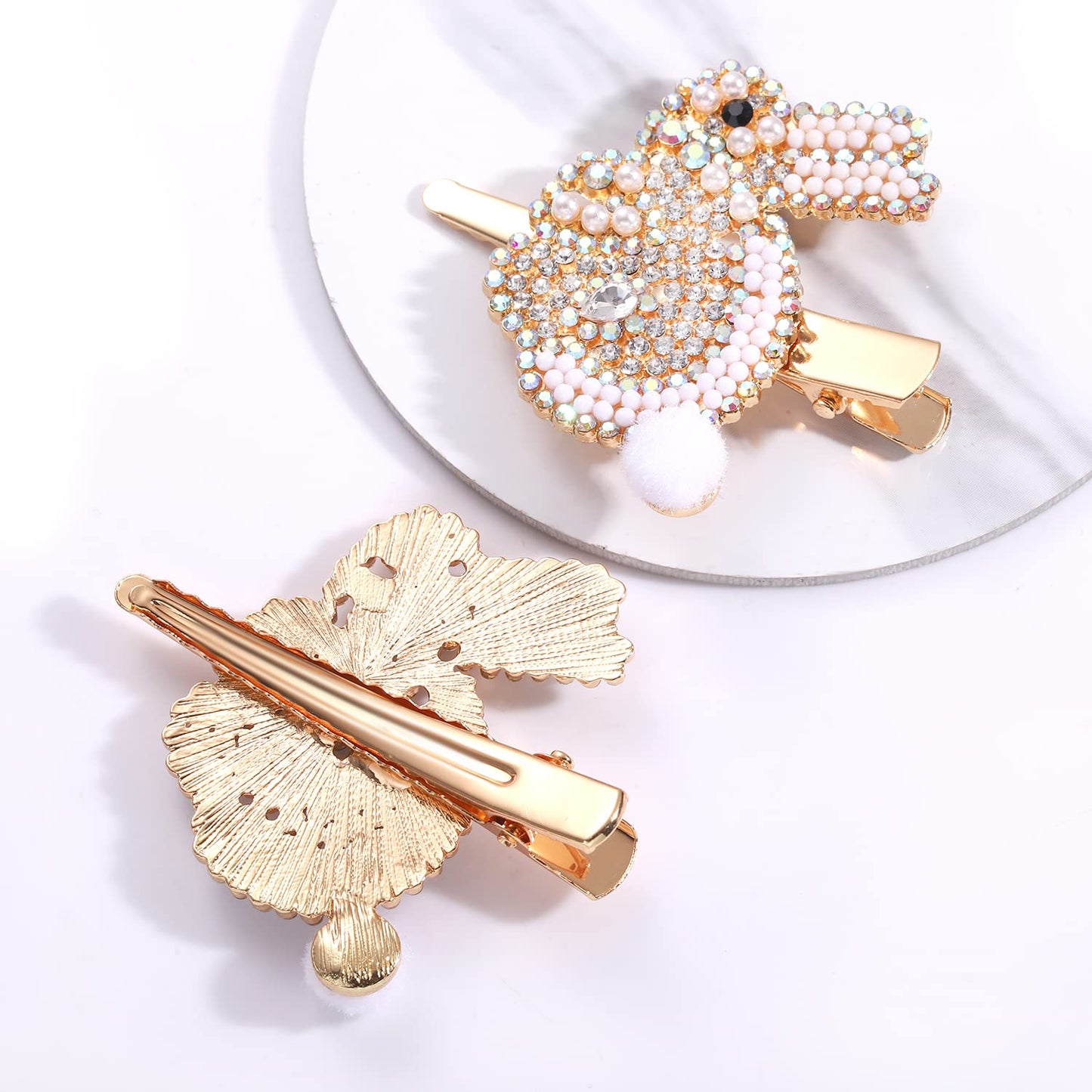 NVENF Easter Hair Clips for Women Girls Sparkling Rhinestone Easter Bunny Hairpins Cute Colorful Sparing Holiday Hair Barrettes Fashion Hair Accessory