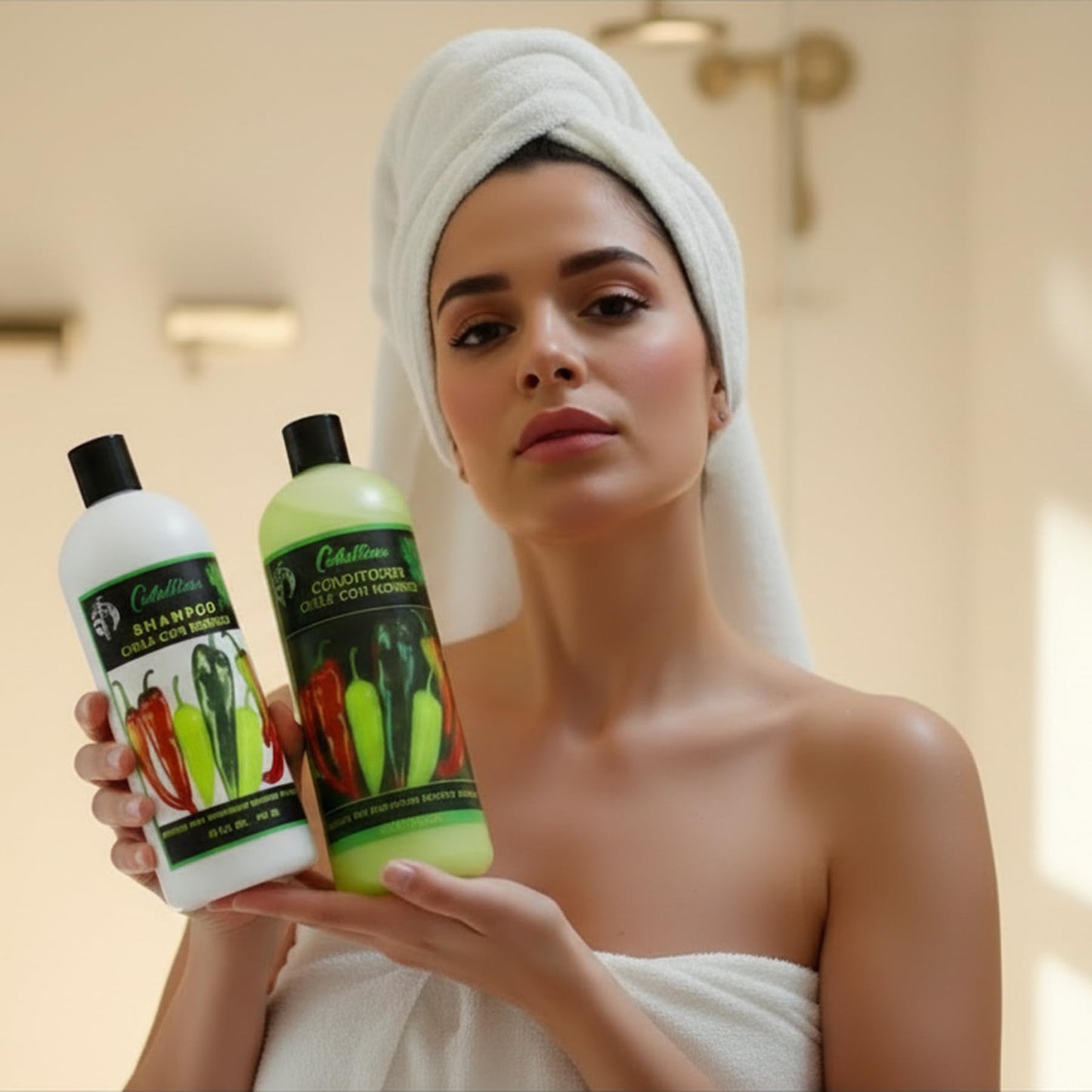 Cabellina Shampoo and Conditioner Set, Chile con Romero, Pepper and Rosemary Natural Extract for Nourish and Revitalize Hair, 32 Fl Oz Each, 2 Pack
